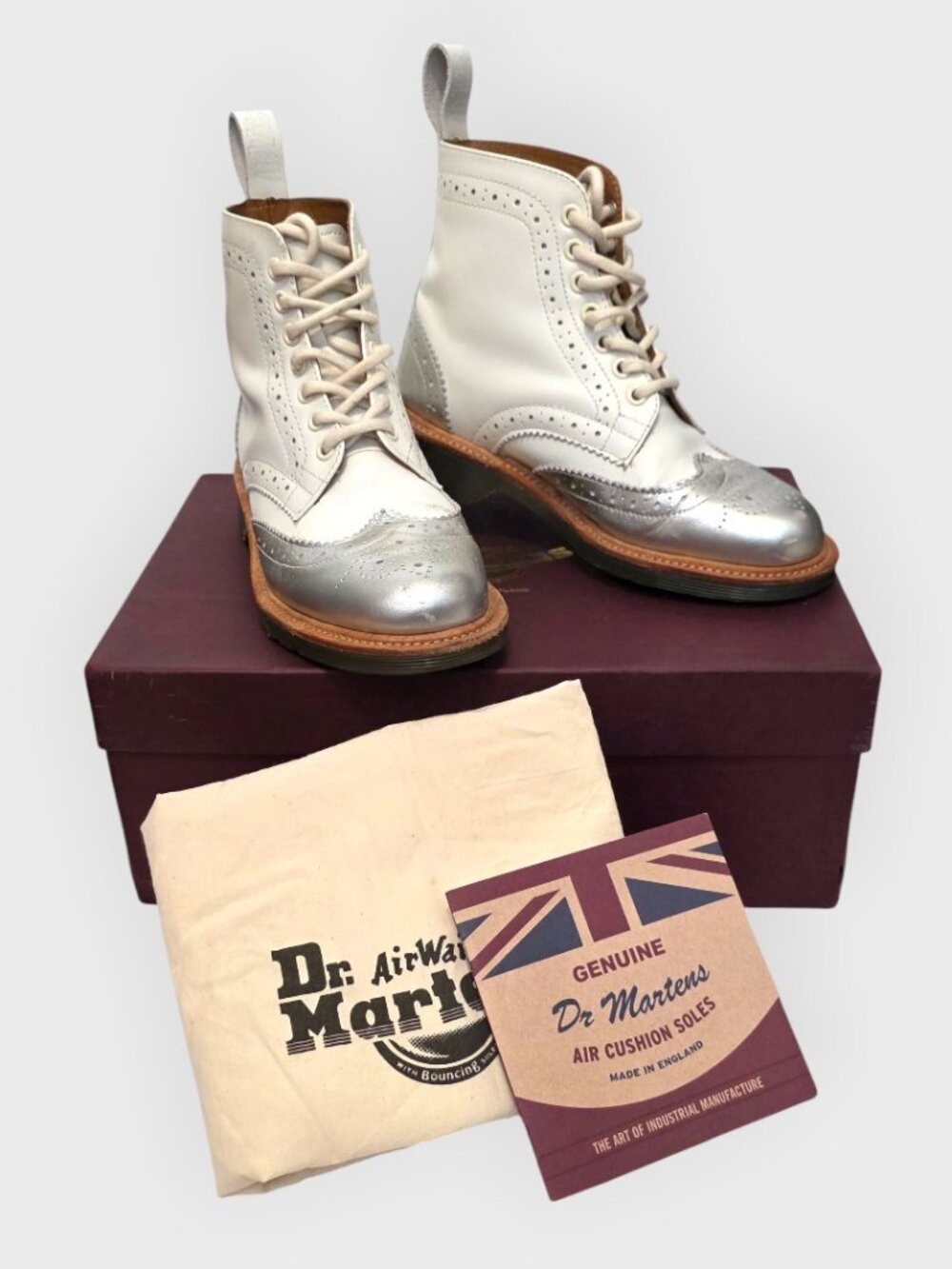 Dr Martens Airwave Silver Wingtips